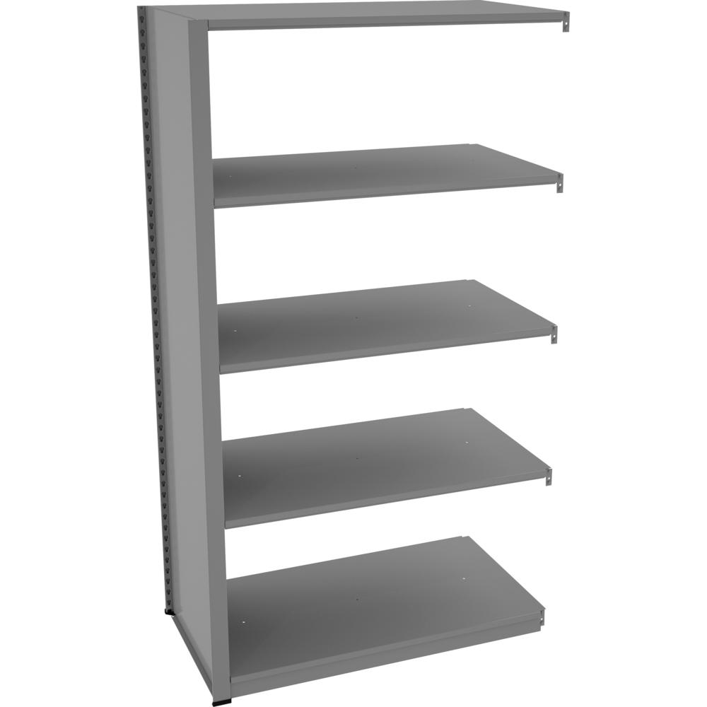 Tennsco Capstone Shelving 42"W 5-shelf Unit - 76" Height x 42" Width x 24" Depth - Medium Gray - Steel - 1 Each