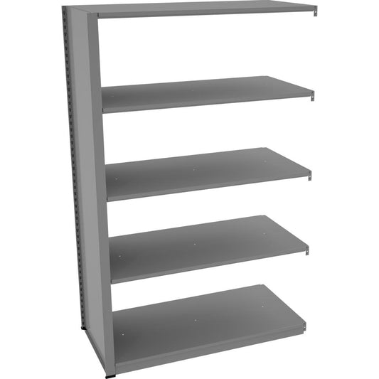 Tennsco Capstone Shelving 48"W 5-shelf Unit - 76" Height x 48" Width x 24" Depth - 30% Recycled - Medium Gray - Steel - 1 Each