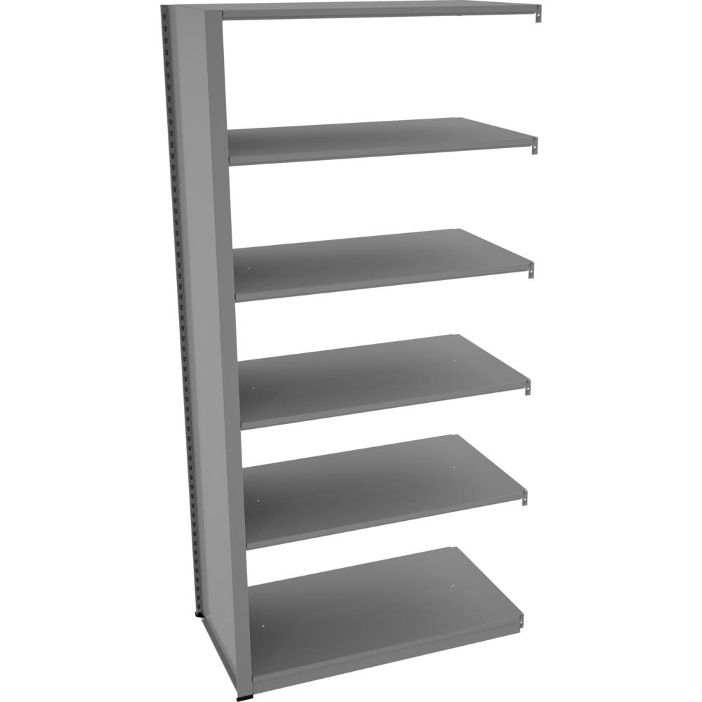 Tennsco Capstone Shelving 42"W 6-shelf Unit - 88" Height x 42" Width x 24" Depth - 30% Recycled - Medium Gray - Steel - 1 Each