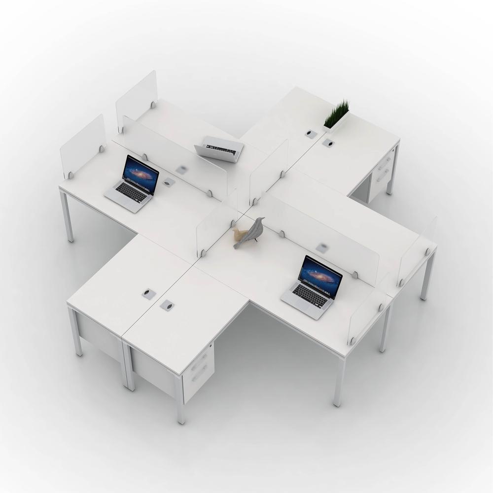 Boss Simple System 4-unit Desk - 10 ft x 10 ft x 29.5" - Finish: White