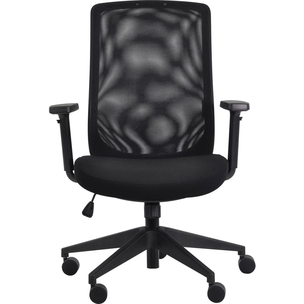 Eurotech Gene Mesh Back Executive Chair - Black Fabric Seat - Black Mesh Back - 5-star Base - 1 Each