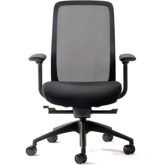 Eurotech Vera Mesh Back Executive Chair - Black Fabric Seat - Mesh Back - 5-star Base - Black - 1 Each