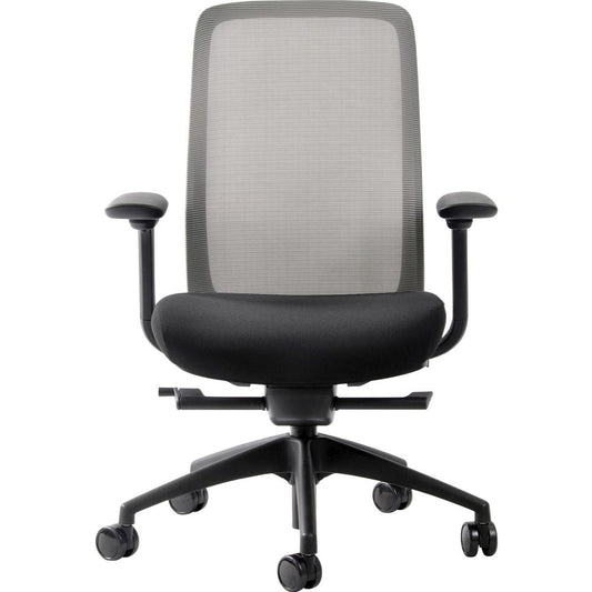 Raynor Vera Mesh Back Executive Chair - Black Fabric Seat - Mesh Back - 5-star Base - Charcoal - 1 Each