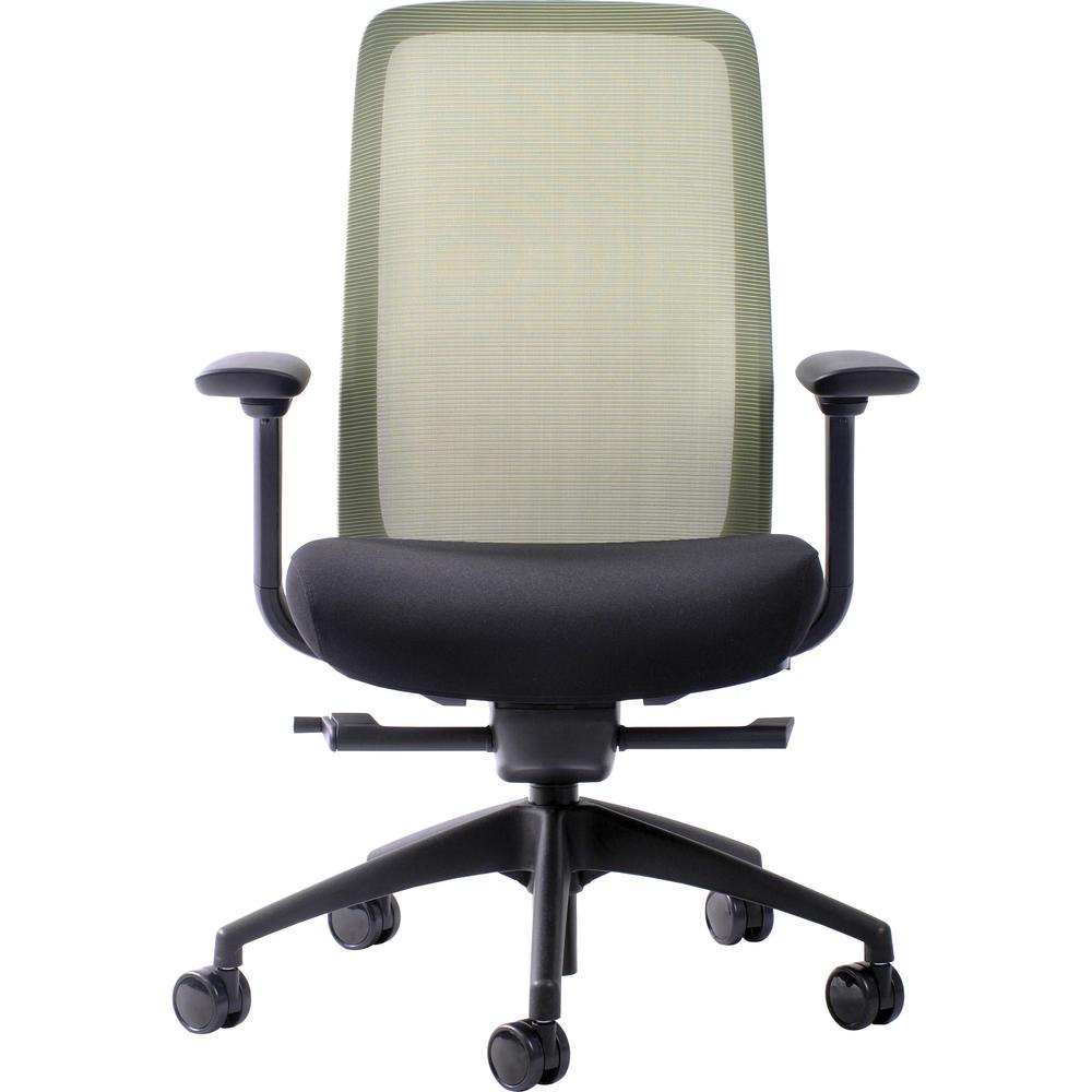 Raynor Vera Mesh Back Executive Chair - Black Fabric Seat - Mesh Back - 5-star Base - Lime - 1 Each