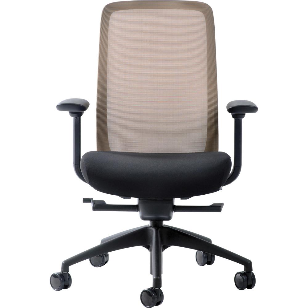 Raynor Vera Mesh Back Executive Chair - Black Fabric Seat - Mesh Back - 5-star Base - Black, Yellow - 1 Each