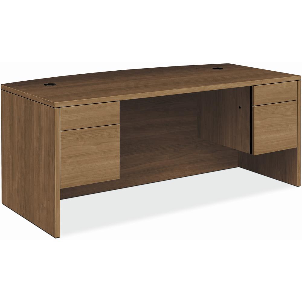 HON H10585R Pedestal Desk - 72" x 36"29.5" - 4 x Box, File Drawer(s) - Double Pedestal - Finish: Pinnacle, Laminate