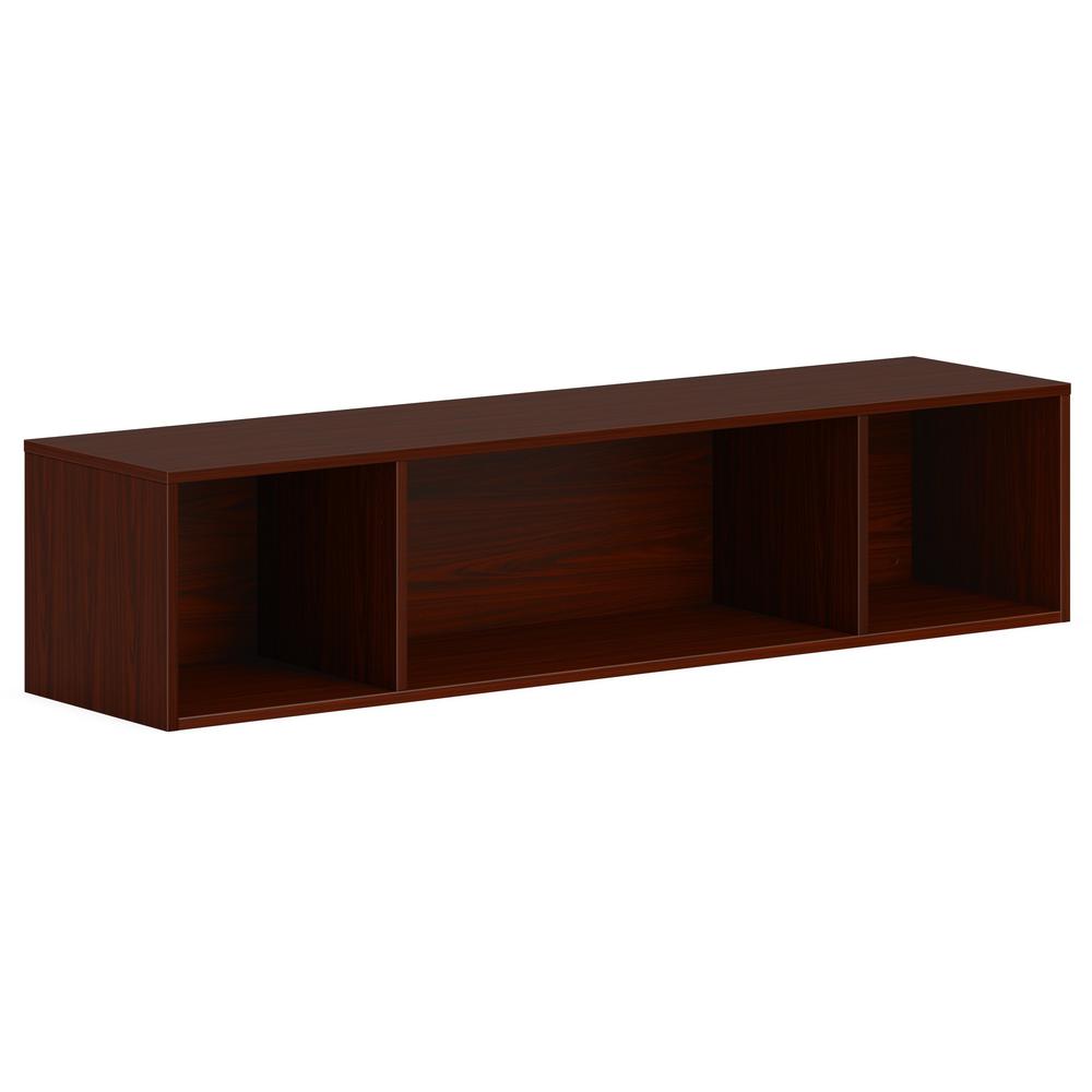 HON Mod Wall Mounted Storage | Open | 60"W | Traditional Mahogany Finish - 60" x 14"39.8" - Finish: Traditional Mahogany