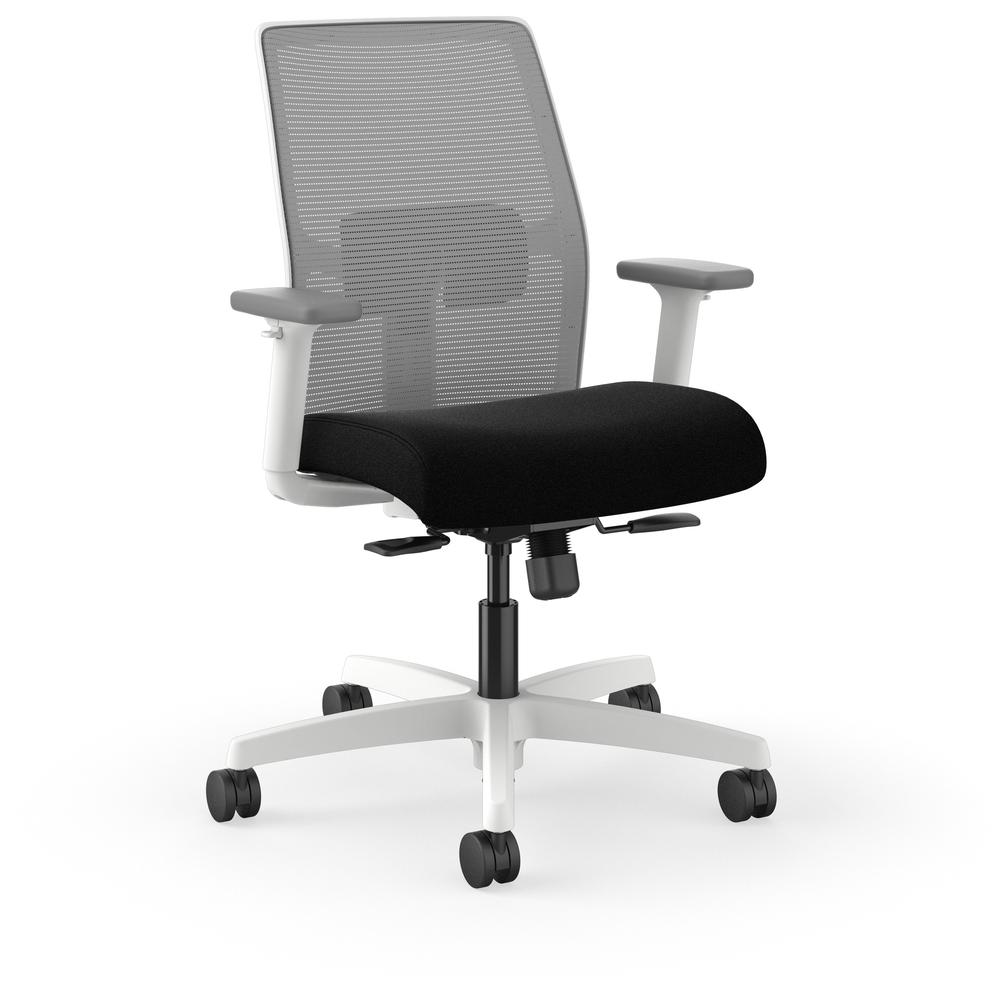 HON Ignition Low-back Task Chair - Black Seat - Fog Mesh Back - Designer White Frame - Low Back - 1 Each