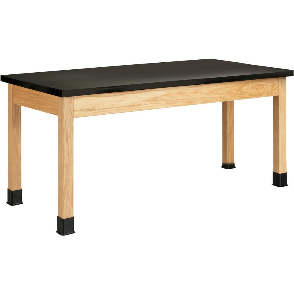 Diversified Spaces PerpetuLab Wooden Leg Science Table with Plain Apron - For - Table TopEpoxy Rectangle Top - Square Leg Base - 4 Legs x 72" Table Top Width x 24" Table Top Depth x 1" Table Top Thick