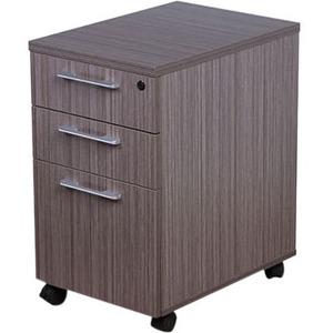 Boss Simple System Mobile Pedestal Box/Box/File - 15.8" x 22"26.8" - Box, File Drawer(s) - Finish: Driftwood, Silver