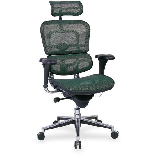 Eurotech Ergohuman ME7ERG Multifunction Executive Chair - Green Fabric Seat - 5-star Base - 1 Each