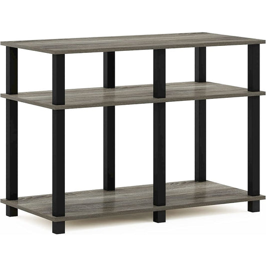 Furinno Romain Turn-N-Tube TV Stand for TV up to 40 Inch, French Oak/Black