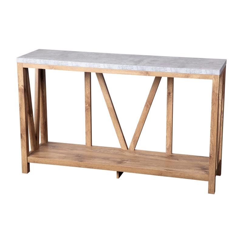 Warm Oak/Concrete Entry Table