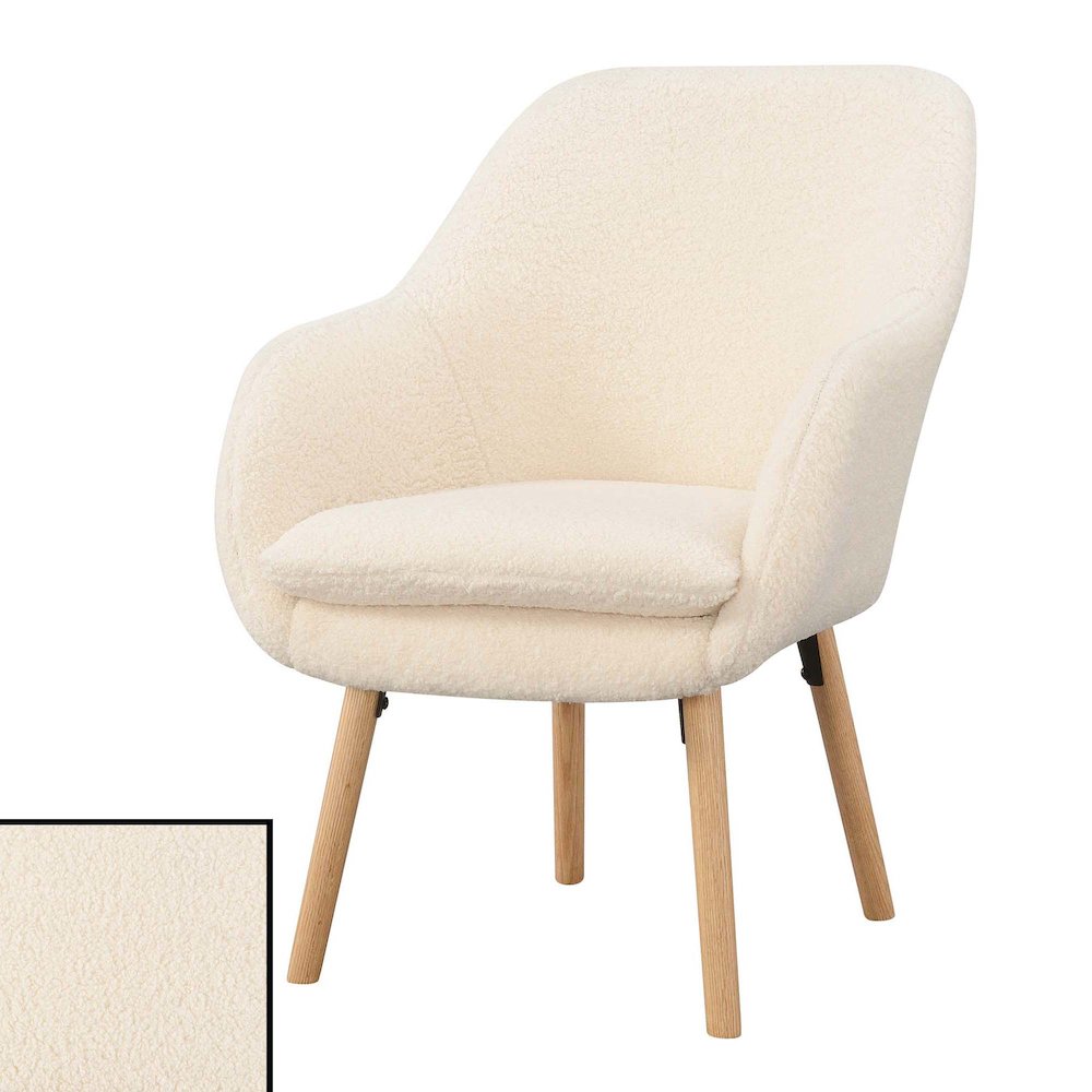 Take a Seat Charlotte Sherpa Accent Chair, Sherpa Crème