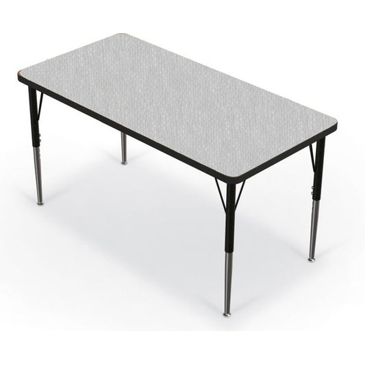 Activity Table - 24"X48" Rectangle - Gray Nebula Top Surface - Black Edgeband