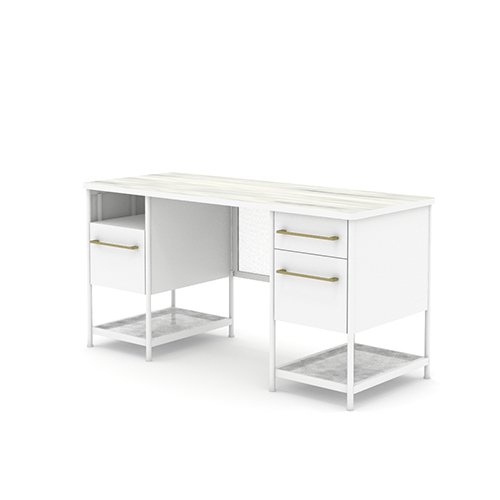 Executive Desk with Drawers in Haze Acacia