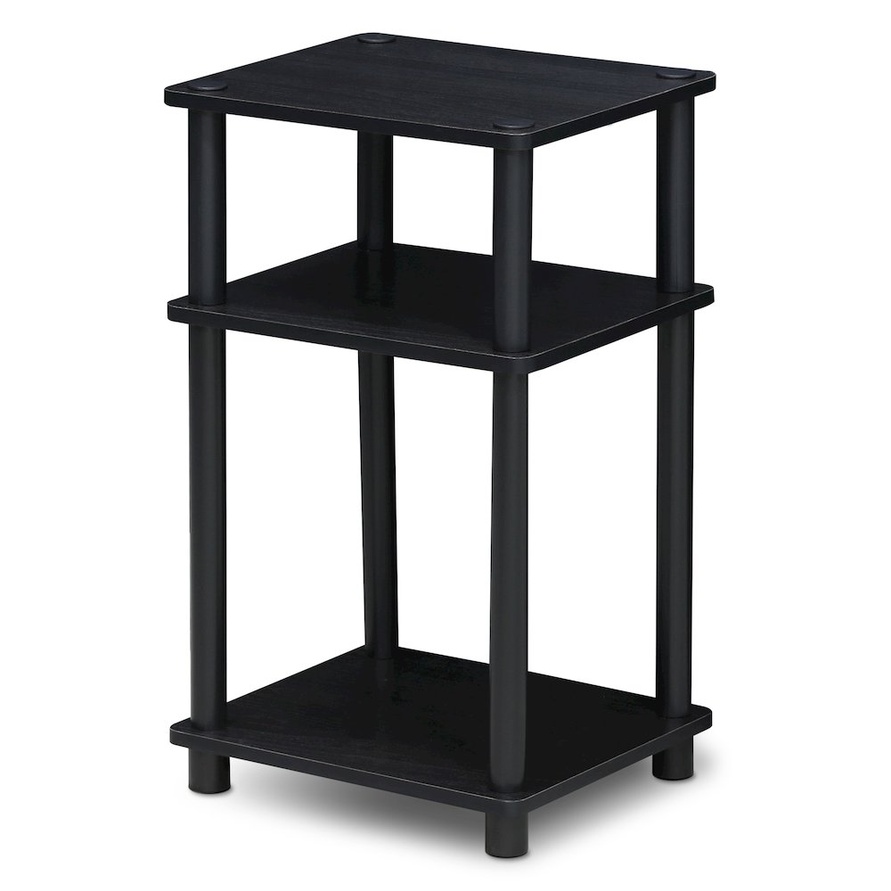 Just 3-Tier No Tools Tube End Table, Americano/Black