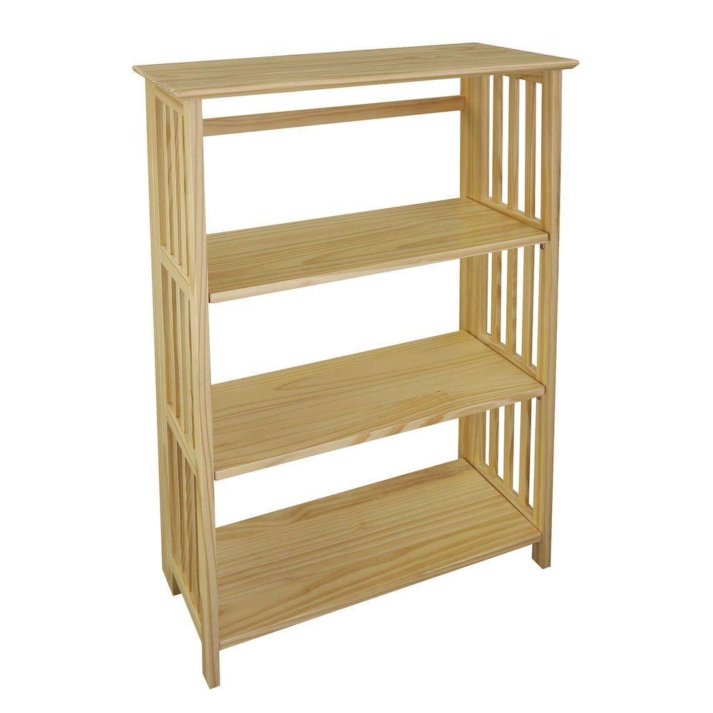 Soho Manhattan 4-Shelf Folding Bookcase 26" Wide - Natural