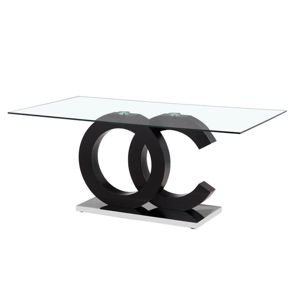 Matte Black & Stainless Steel Dining Table - Matte Black