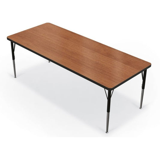 Activity Table - 30"X72" Rectangle - Amber Cherry Top Surface - Black Edgeband