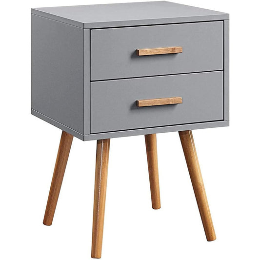 Oslo 2 Drawer End Table Gray