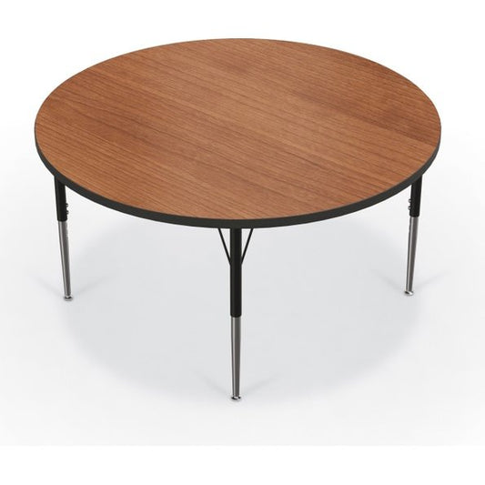 Activity Table - 48" Round - Amber Cherry Top Surface - Black Edgeband