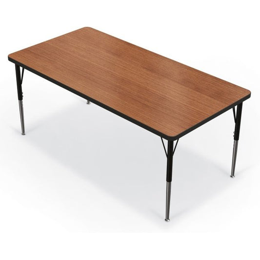 Activity Table - 30"X60" Rectangle - Amber Cherry Top Surface - Black Edgeband