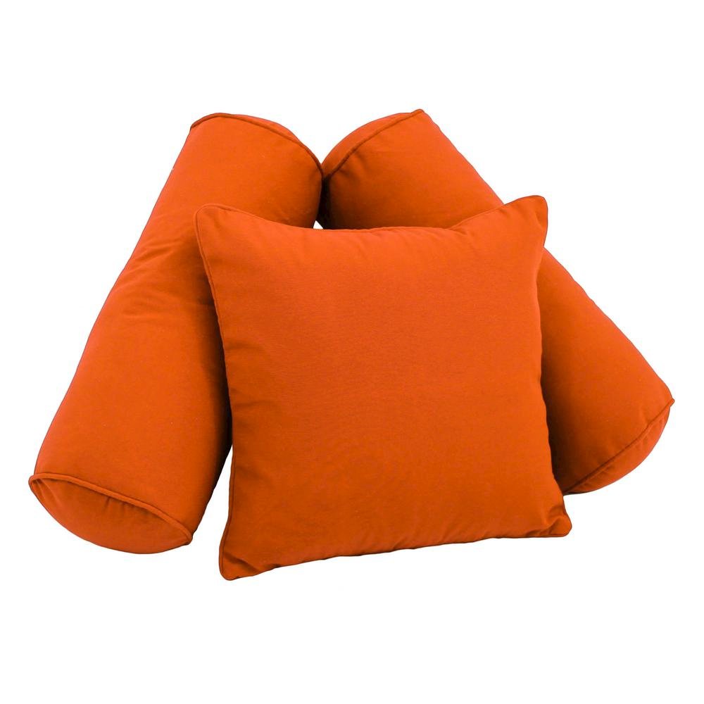 Double-corded Solid Twill Throw Pillows with Inserts (Set of 3)