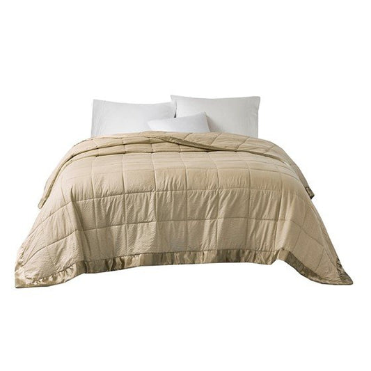 100% Polyester Solid Embossed Microfiber Premium Oversized Blanket - Taupe