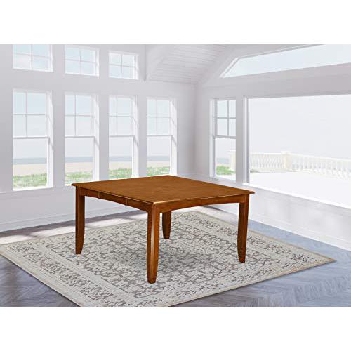 Parfait    Square  Table  with  18"Butterfly  Leaf  -  Saddle  Brown  Finish