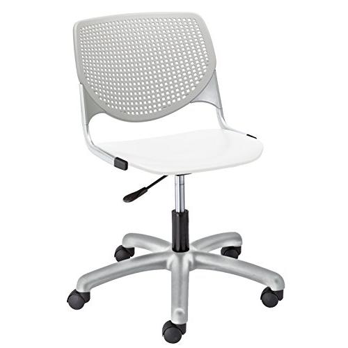 KOOL Poly Task Chair, Light Grey Back, White Seat