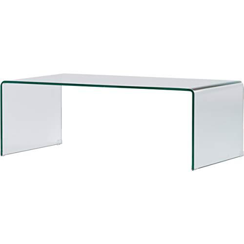 Bent Glass Coffee Table, Black, 12Mm Thick Glass, 43"X24"X15