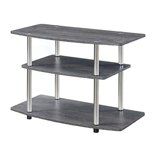 Designs2Go No Tools 3 Tier TV Stand Weathered Gray