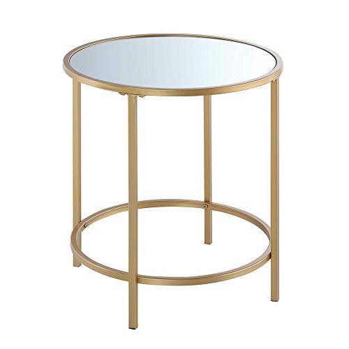 Gold Coast Deluxe Mirrored Round End Table