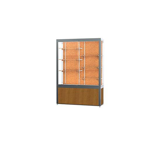 Challenger  48"W x 66"H x 16"D  Floor Case, Cork Back, Satin Finish, Lt. Oak Vinyl Base