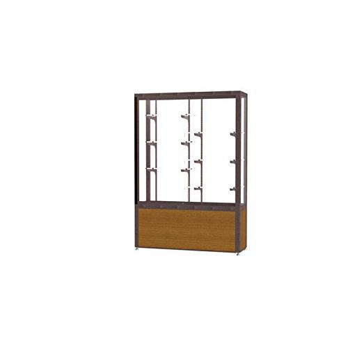 Challenger  48"W x 66"H x 16"D  Floor Case, White Back, Dk. Bronze Finish, Lt. Oak Vinyl Base