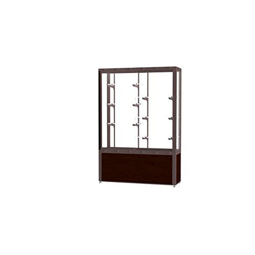 Challenger  48"W x 66"H x 16"D  Floor Case, White Back, Dk. Bronze Finish, Walnut Vinyl Base