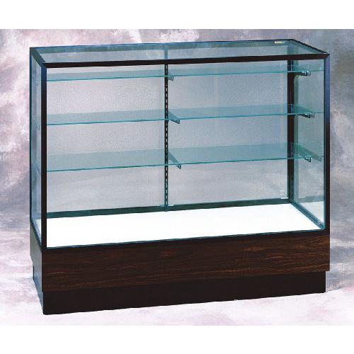 Merchandiser  48"W x 40"H x 20"D  Counter Case,  Dk. Bronze Finish, Walnut Base