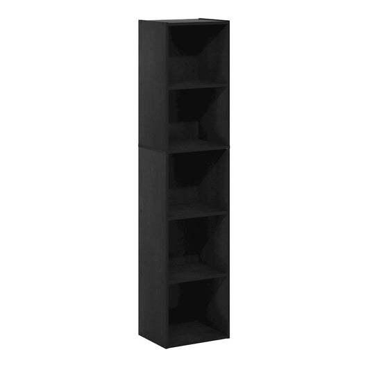 Furinno Pasir 5-Tier Open Shelf Bookcase, Blackwood