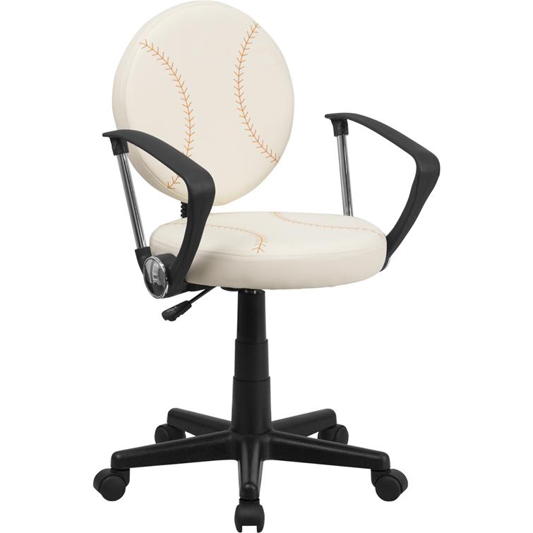 Baseball Swivel Task Office Chair with Arms