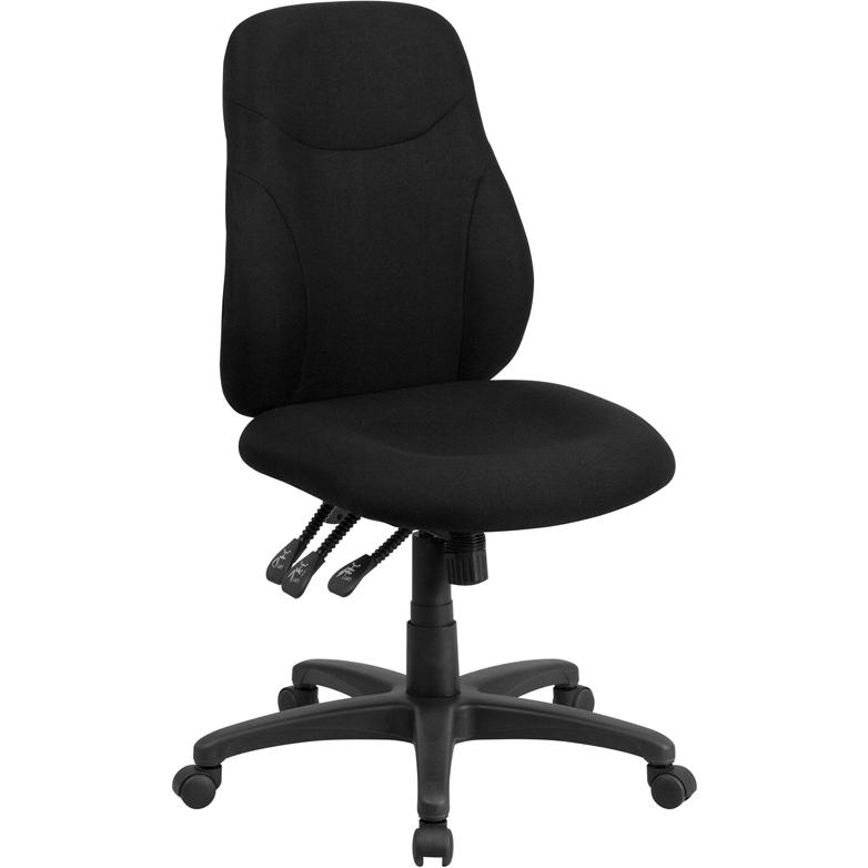 Mid-Back Black, Fabric Multifunction Swivel Ergonomic Task Office Chair