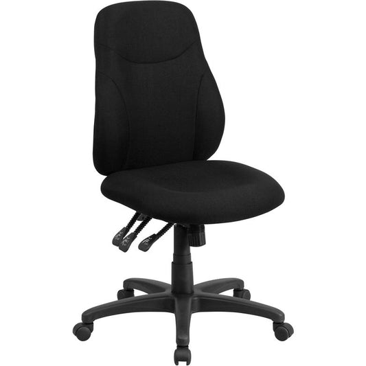 Mid-Back Black, Fabric Multifunction Swivel Ergonomic Task Office Chair