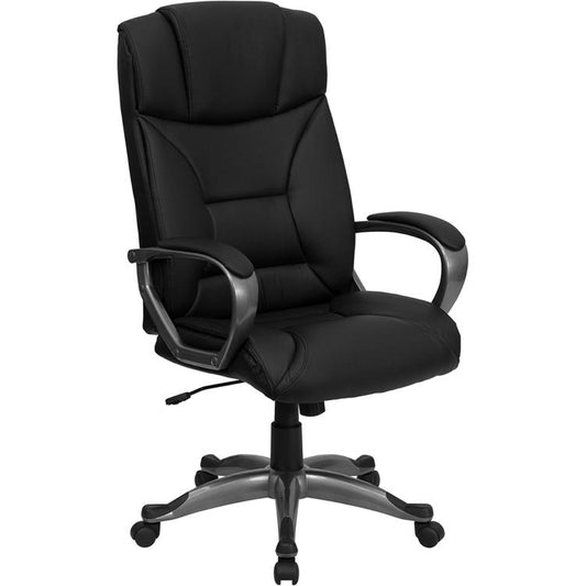 High Back Black LeatherSoft Executive Swivel Office Chair with Arms