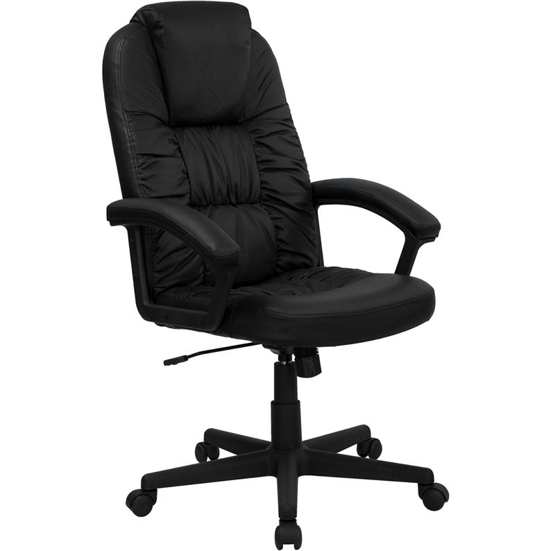 High Back Black LeatherSoft Executive Swivel Office Chair w/ Arms