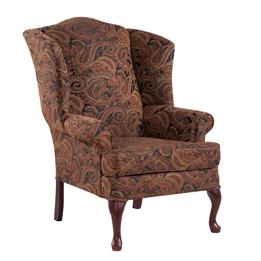 Paisley Cranberry Wing Back Chair