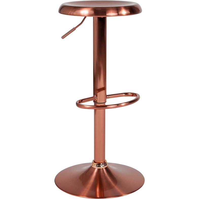 Madrid Series Adjustable Height Retro Barstool in Rose Gold Finish