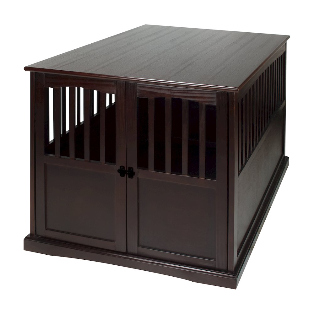 Wooden Extra Large Pet Crate Espresso End Table