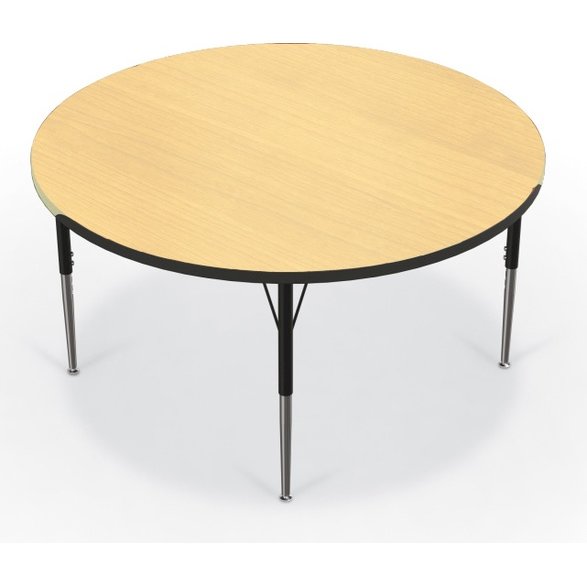 Activity Table - 48" Round - Fusion Maple Top Surface - Black Edgeband