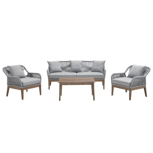 4 Piece Aluminum Frame Sofa Set