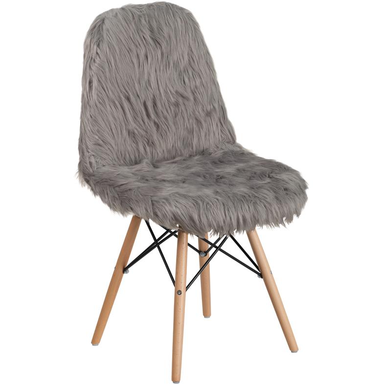 Shaggy Dog Charcoal Gray Accent Chair